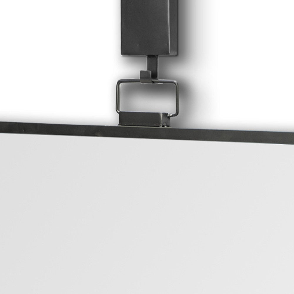 44" Gunmetal Metal Framed Accent Mirror-Mirrors-DECOROLALA