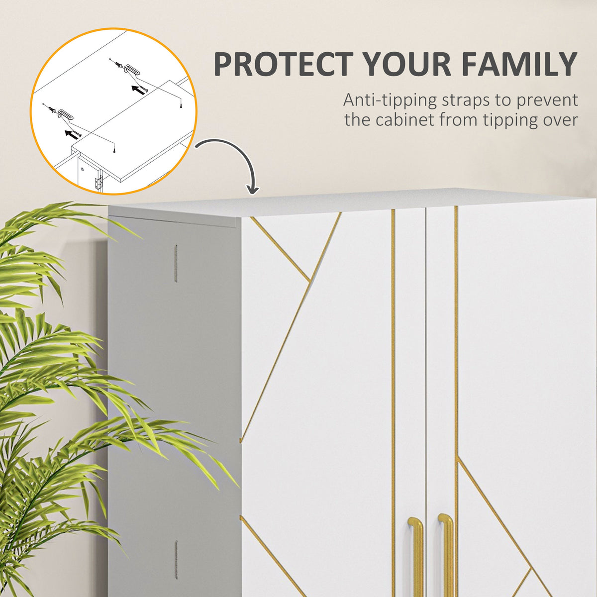 44" Kitchen Pantry Storage Cabinet with Spice Racks - White-Home Furnishings > Storage & Organization > Kitchen Pantry Cabinets-DECOROLALA