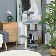 44" Multi-Level Cat Tree Tower with Condo - Dark Grey-Cats-DECOROLALA