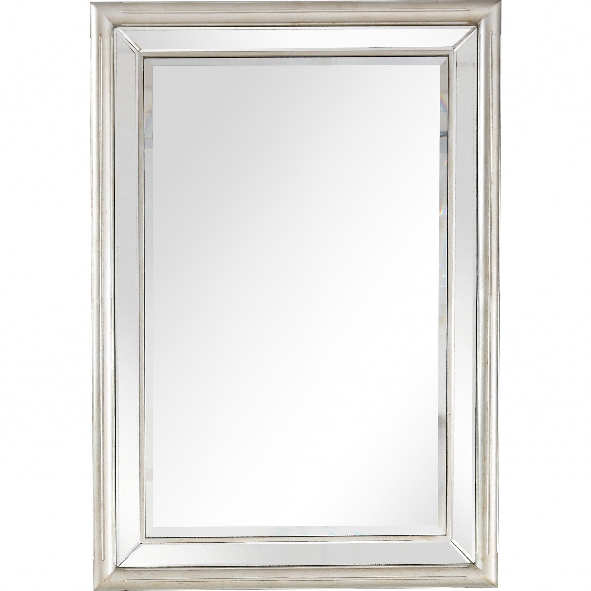 44" Silver Framed Accent Mirror-Mirrors-DECOROLALA