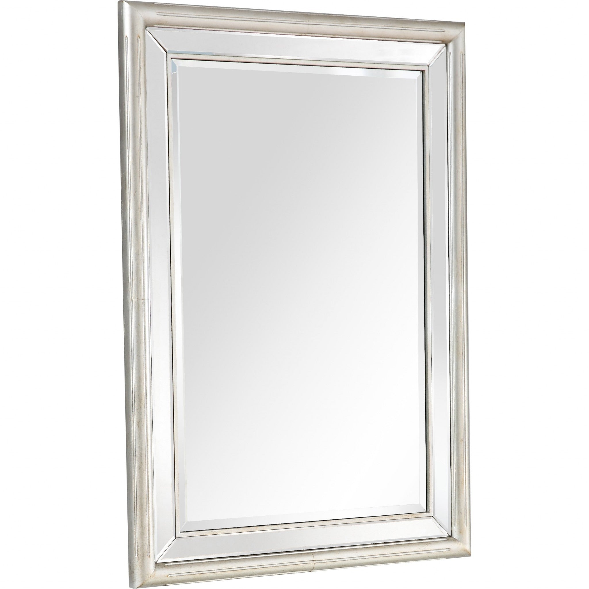 44" Silver Framed Accent Mirror-Mirrors-DECOROLALA
