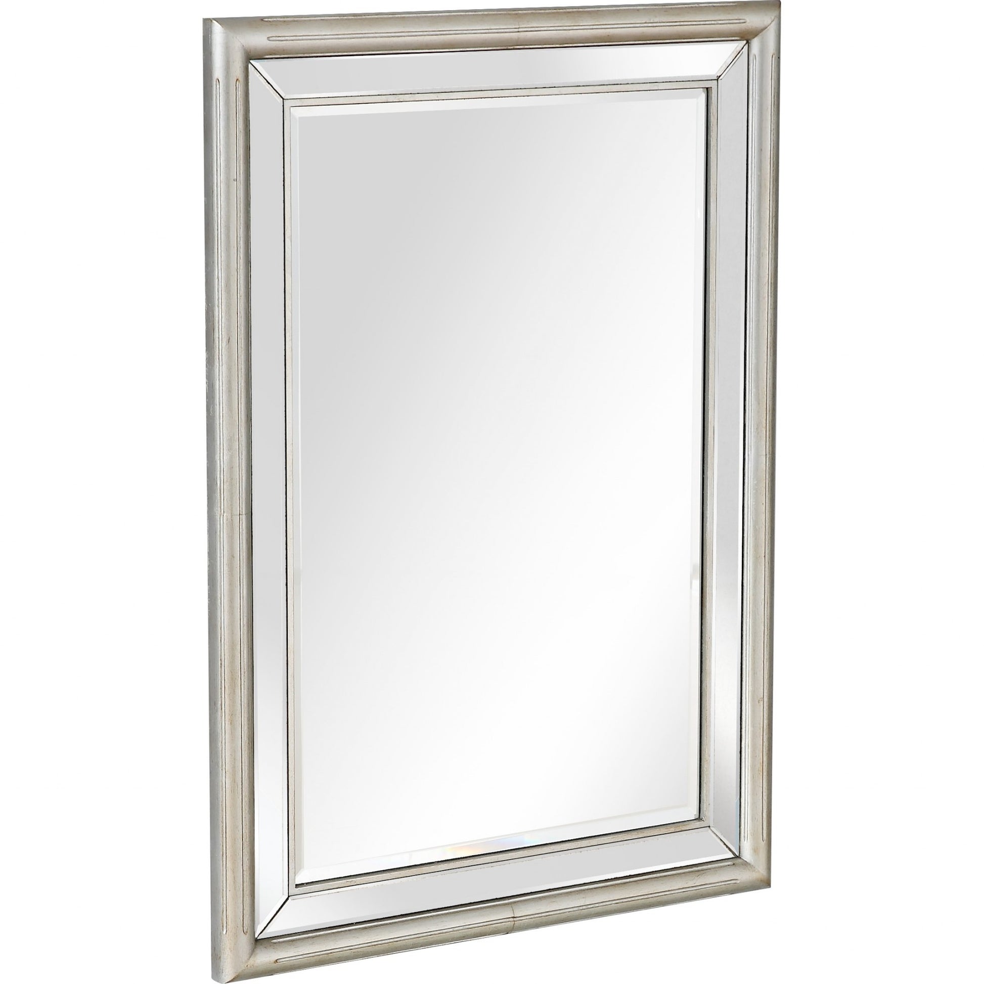 44" Silver Framed Accent Mirror-Mirrors-DECOROLALA