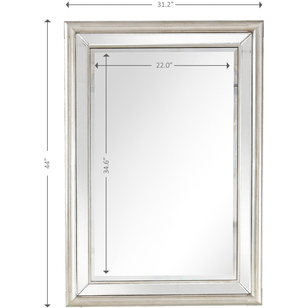 44" Silver Framed Accent Mirror-Mirrors-DECOROLALA