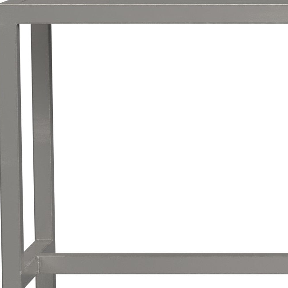 44" Silver Iron Bench-Benches-DECOROLALA