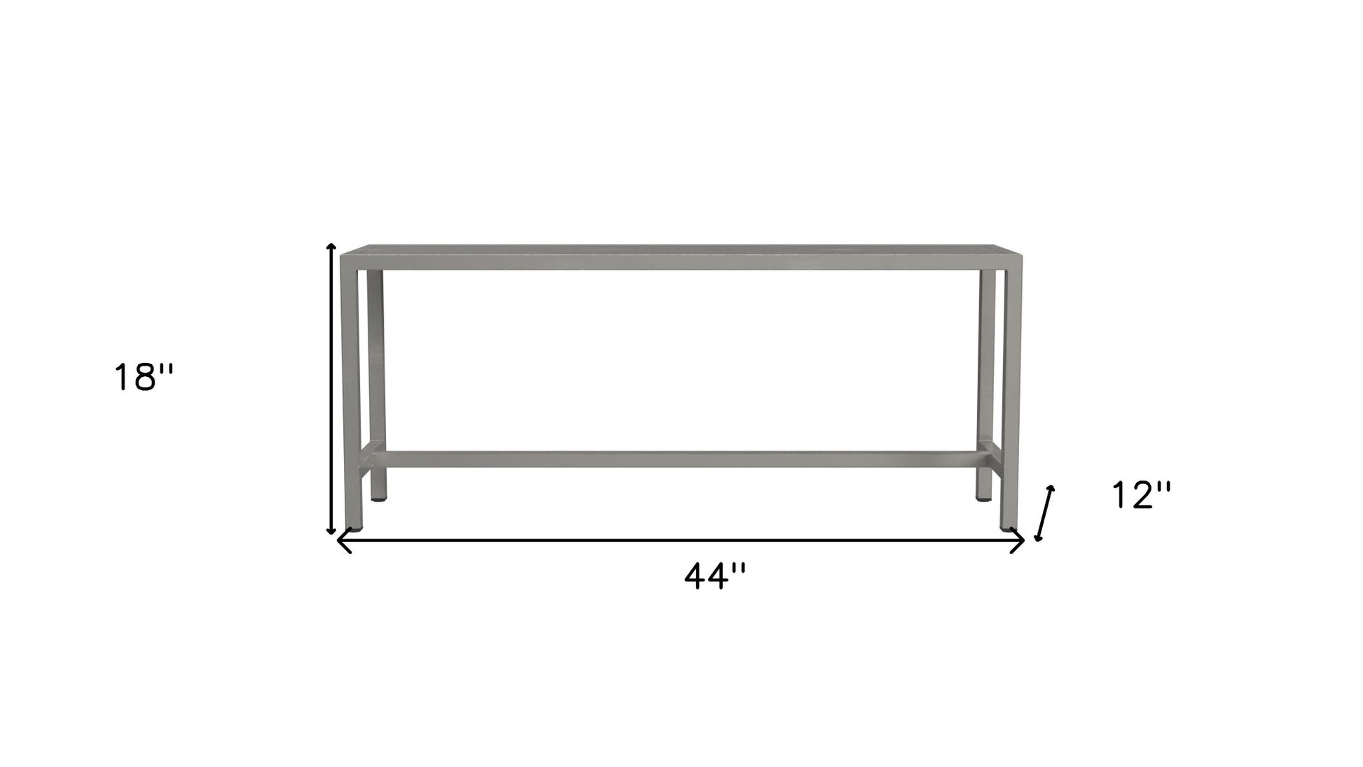 44" Silver Iron Bench-Benches-DECOROLALA