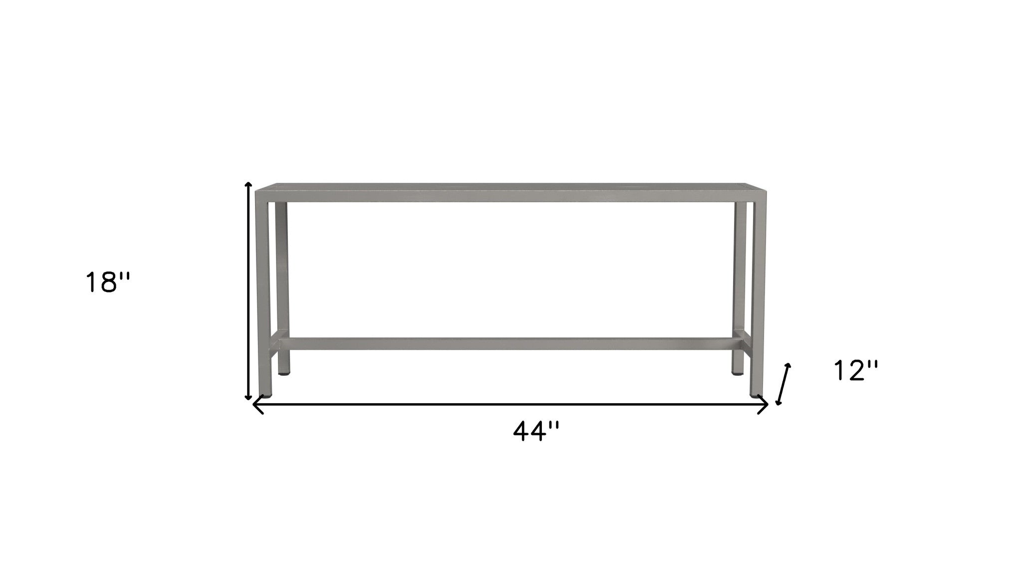 44" Silver Iron Bench-Benches-DECOROLALA