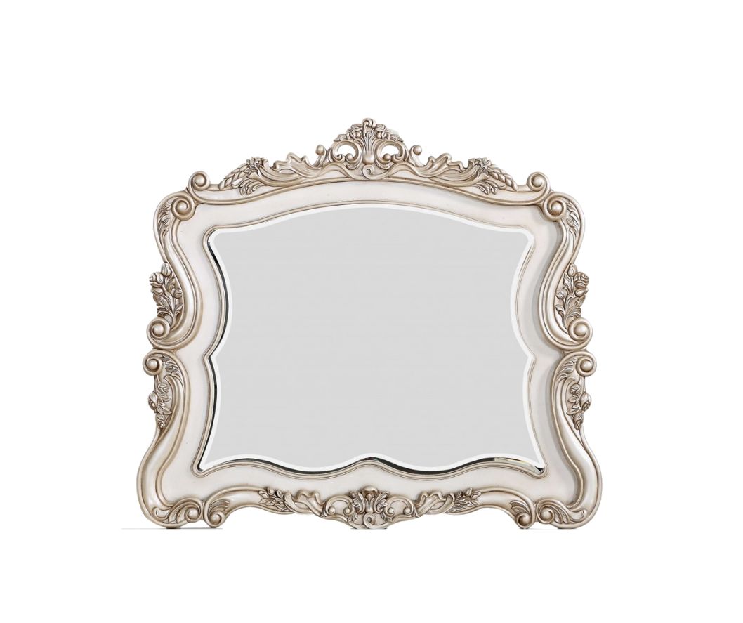 44" White Novelty Solid Wood Framed Dresser Mirror-Mirrors-DECOROLALA