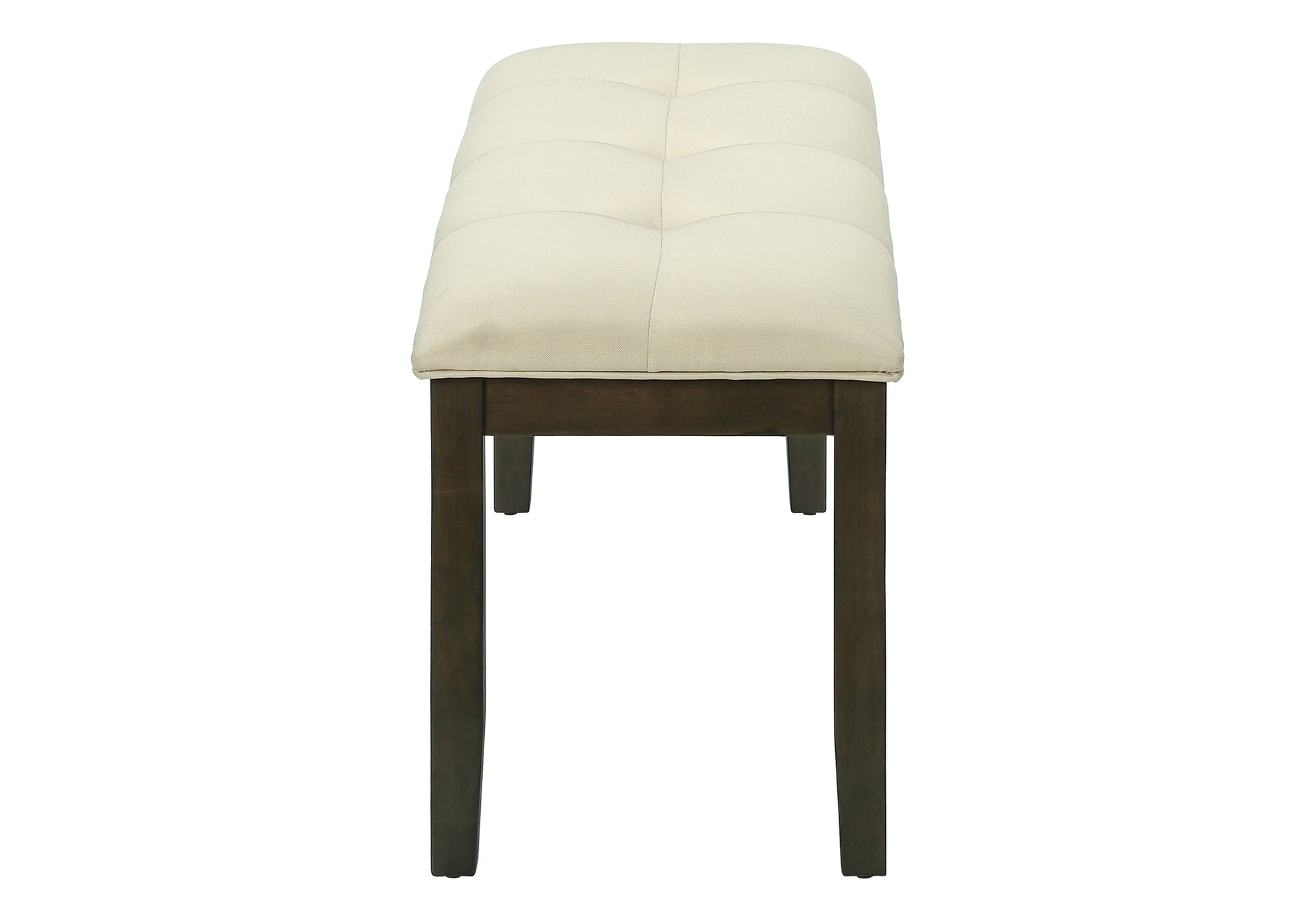 44"L Upholstered Bench Grey Frame Cream Fabric-Bench-DECOROLALA