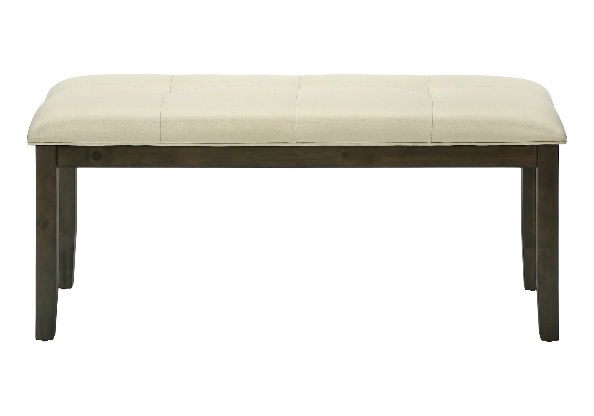 44"L Upholstered Bench Grey Frame Cream Fabric-Bench-DECOROLALA