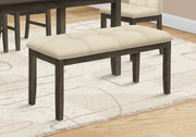 44"L Upholstered Bench Grey Frame Cream Fabric-Bench-DECOROLALA
