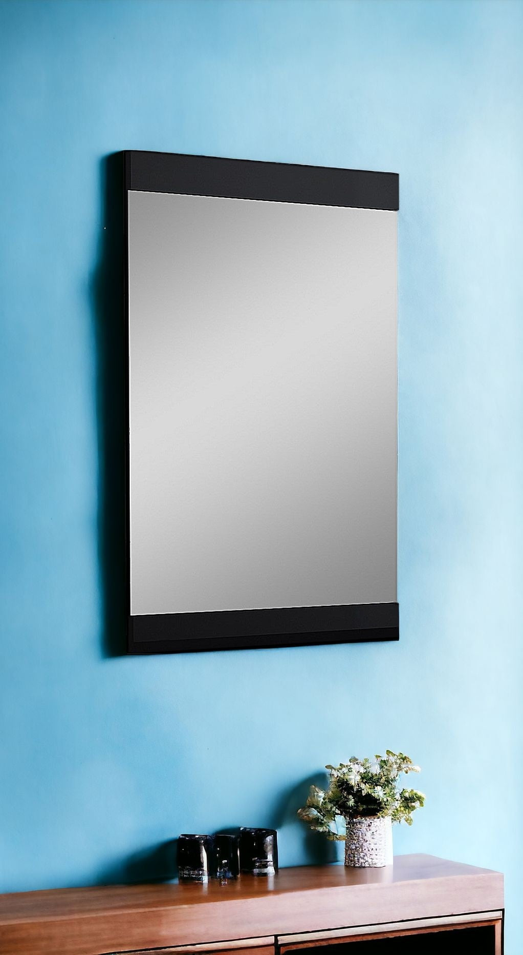 45" Black Framed Accent Mirror-Mirrors-DECOROLALA