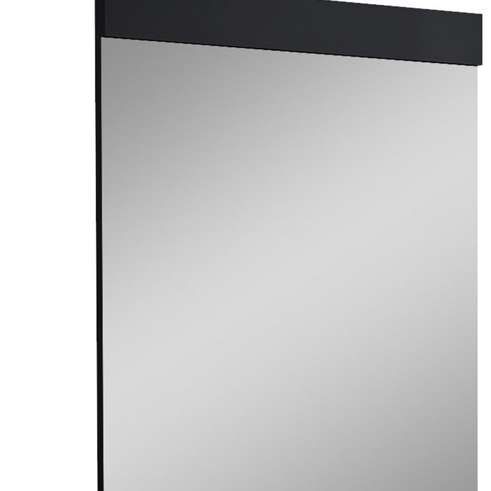 45" Black Framed Accent Mirror-Mirrors-DECOROLALA