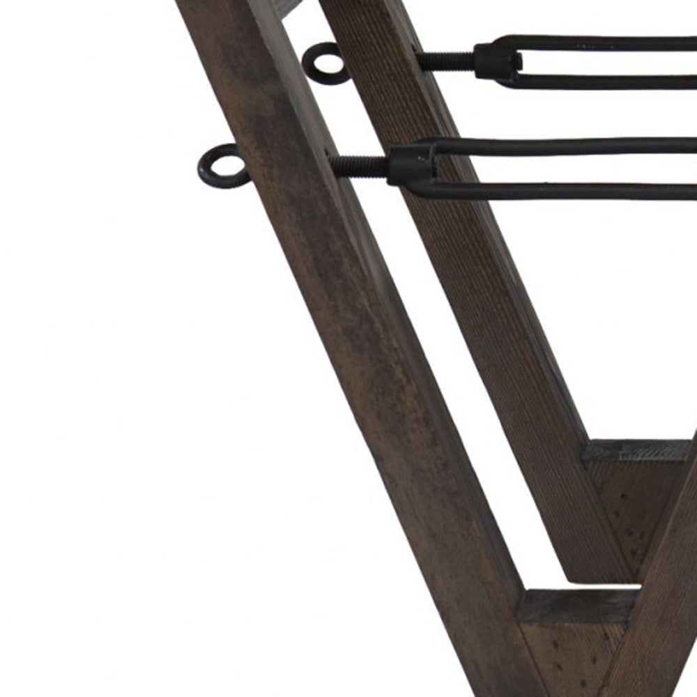 45" Brown Glass And Reclaimed Wood Coffee Table-Coffee Tables-DECOROLALA