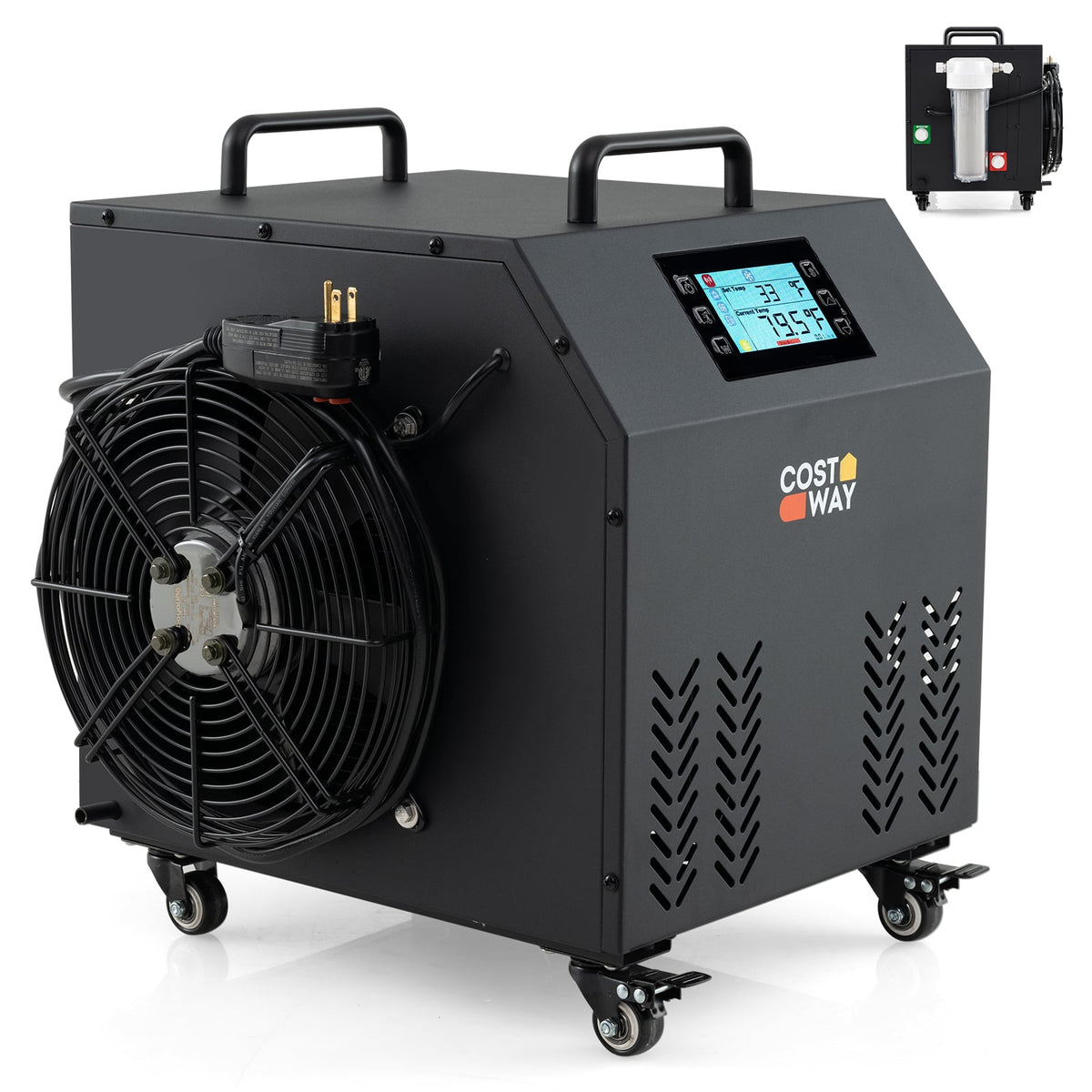 4/5 HP Ice Bath Water Chiller for Cold Plunge Tubs with Compressor-Black-Cold Plunge Tubs-DECOROLALA