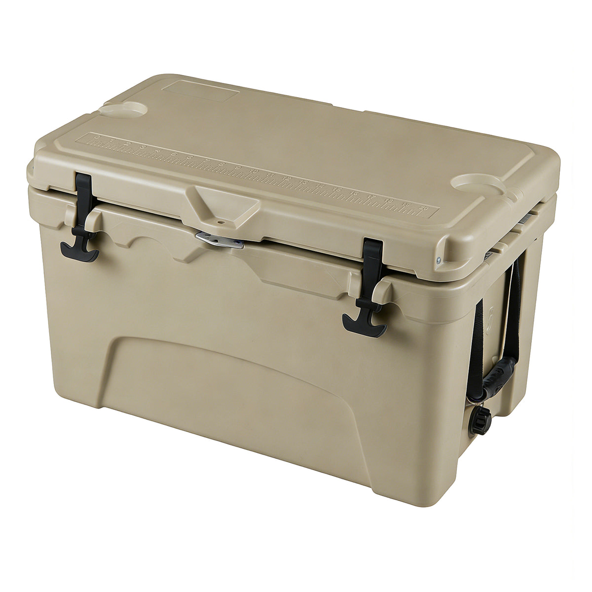 45 Quart Portable Hard Cooler Insulated Ice Chest Keeps Cool for up to 6 Days-Khaki-Coolers-DECOROLALA