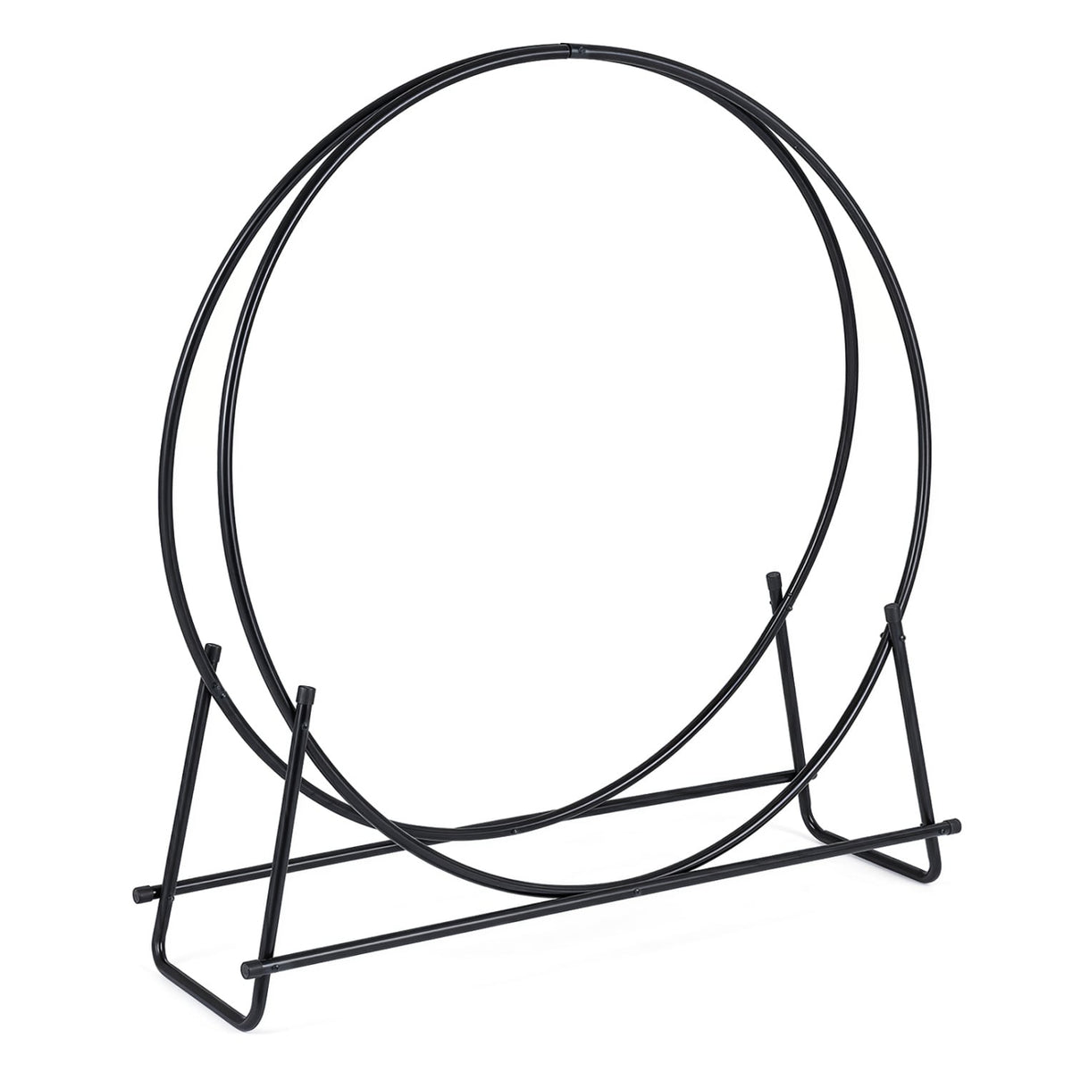 45" Round Firewood Rack with Heavy-Duty Metal Frame-Log Racks & Carriers-DECOROLALA