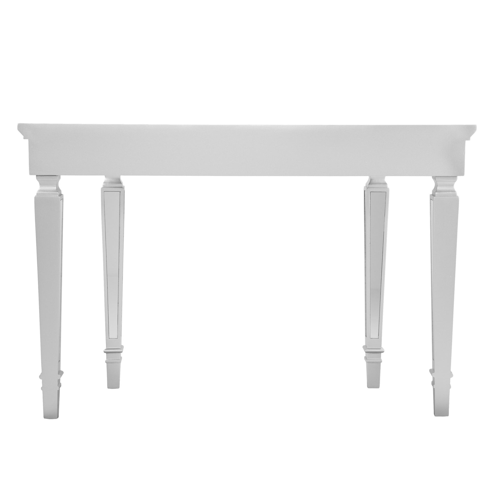 45" Silver Mirrored Glass Free Form Console Table-Console Tables-DECOROLALA
