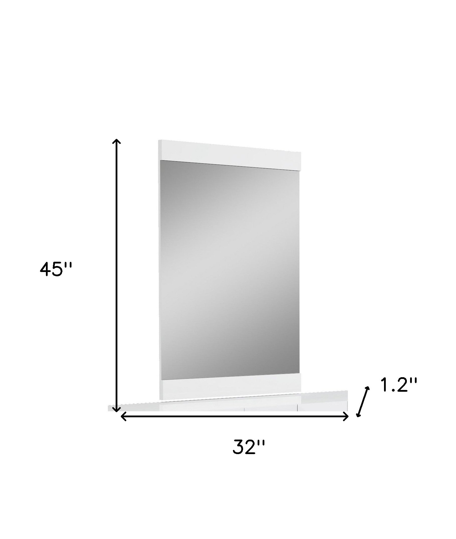 45" Superb White High Gloss Mirror-Mirrors-DECOROLALA