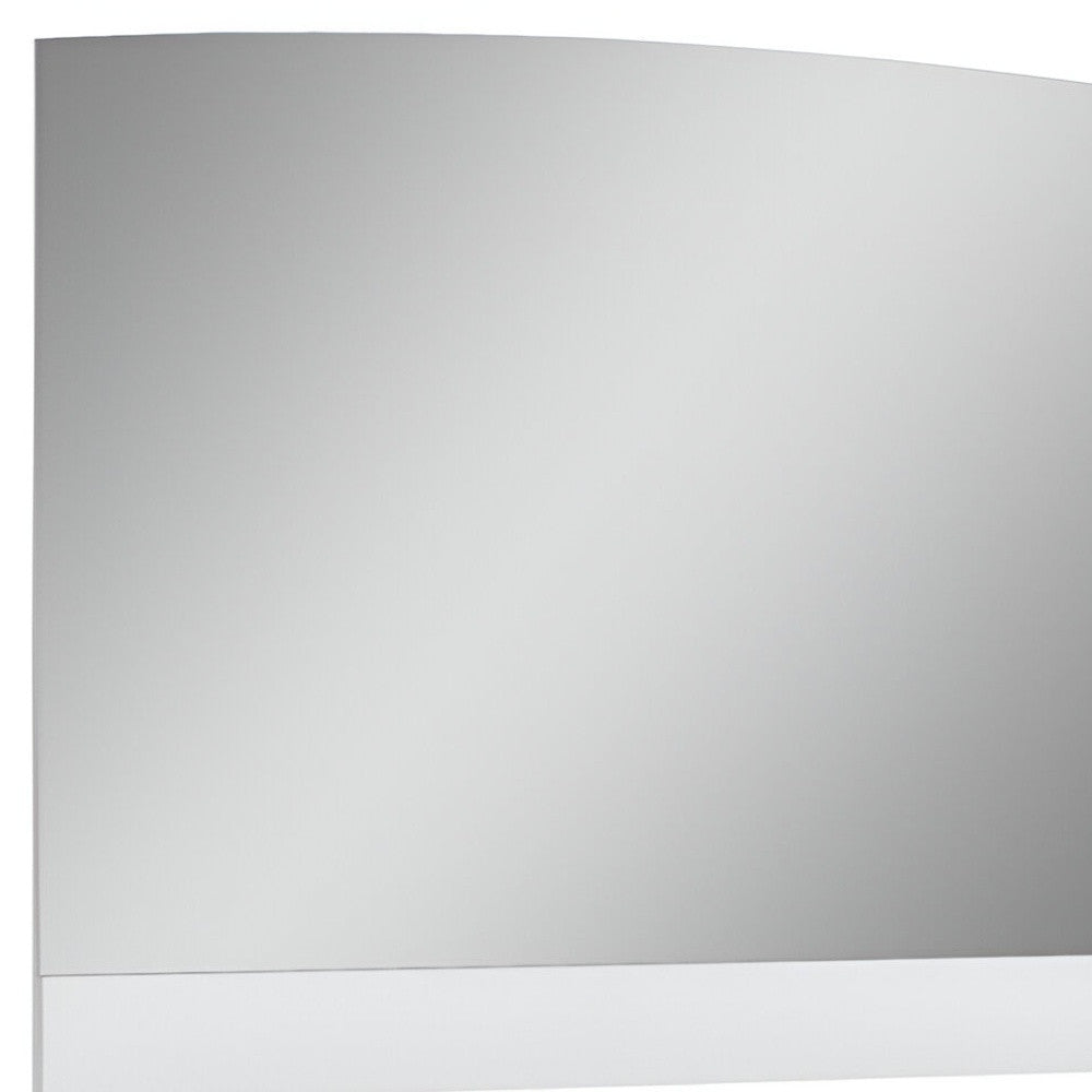 45" White Wood Framed Mounted Dresser Mirror-Mirrors-DECOROLALA