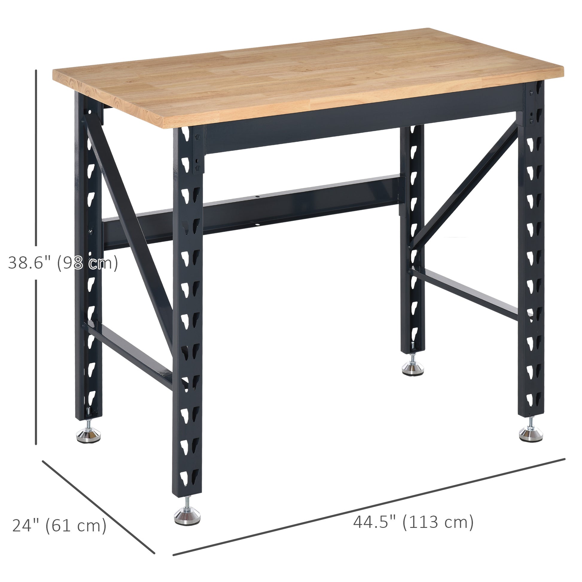 45" Workbench - Solid Wood Tabletop 1100lbs Capacity-DECOROLALA