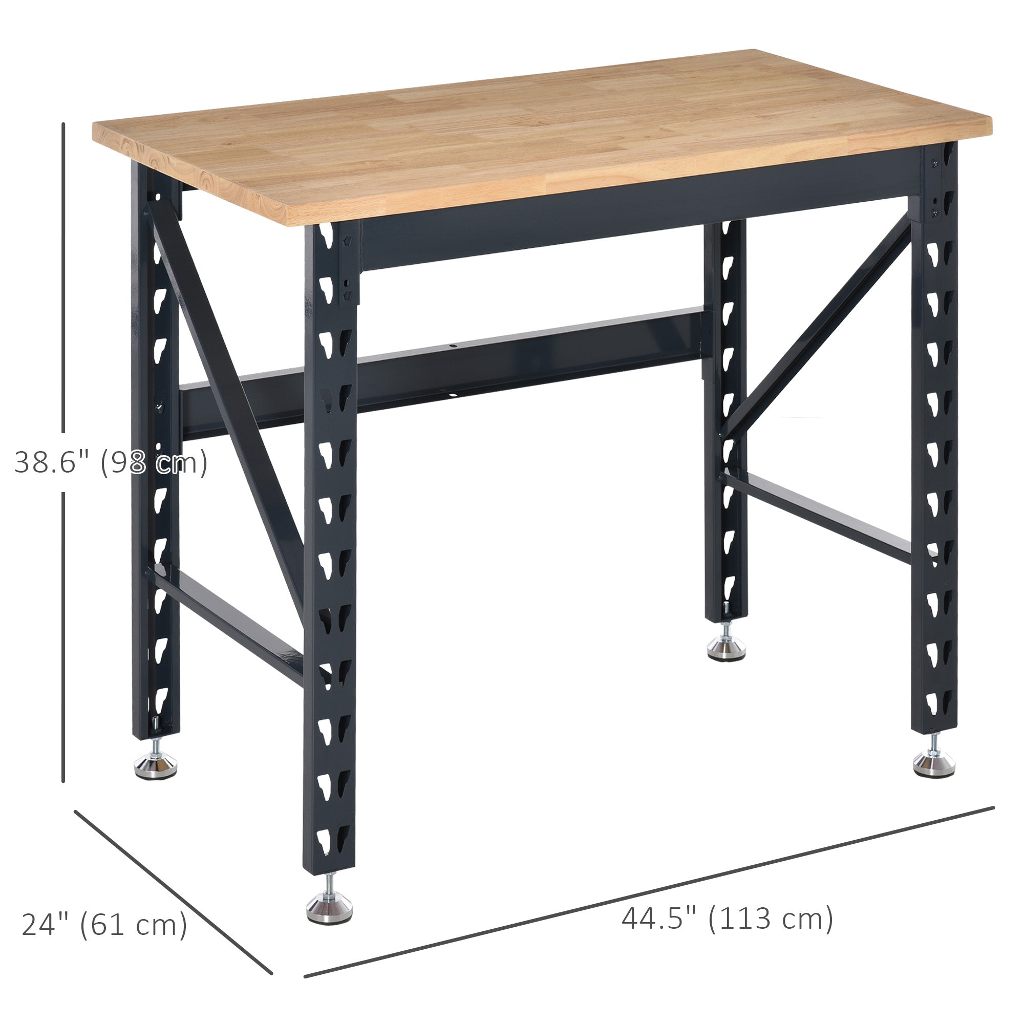 45" Workbench - Solid Wood Tabletop 1100lbs Capacity-DECOROLALA