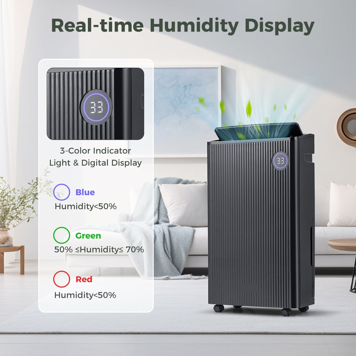 4500 Sq. Ft 57 Pint Quiet Dehumidifier for Basement with 4 Modes-Black-Dehumidifiers-DECOROLALA