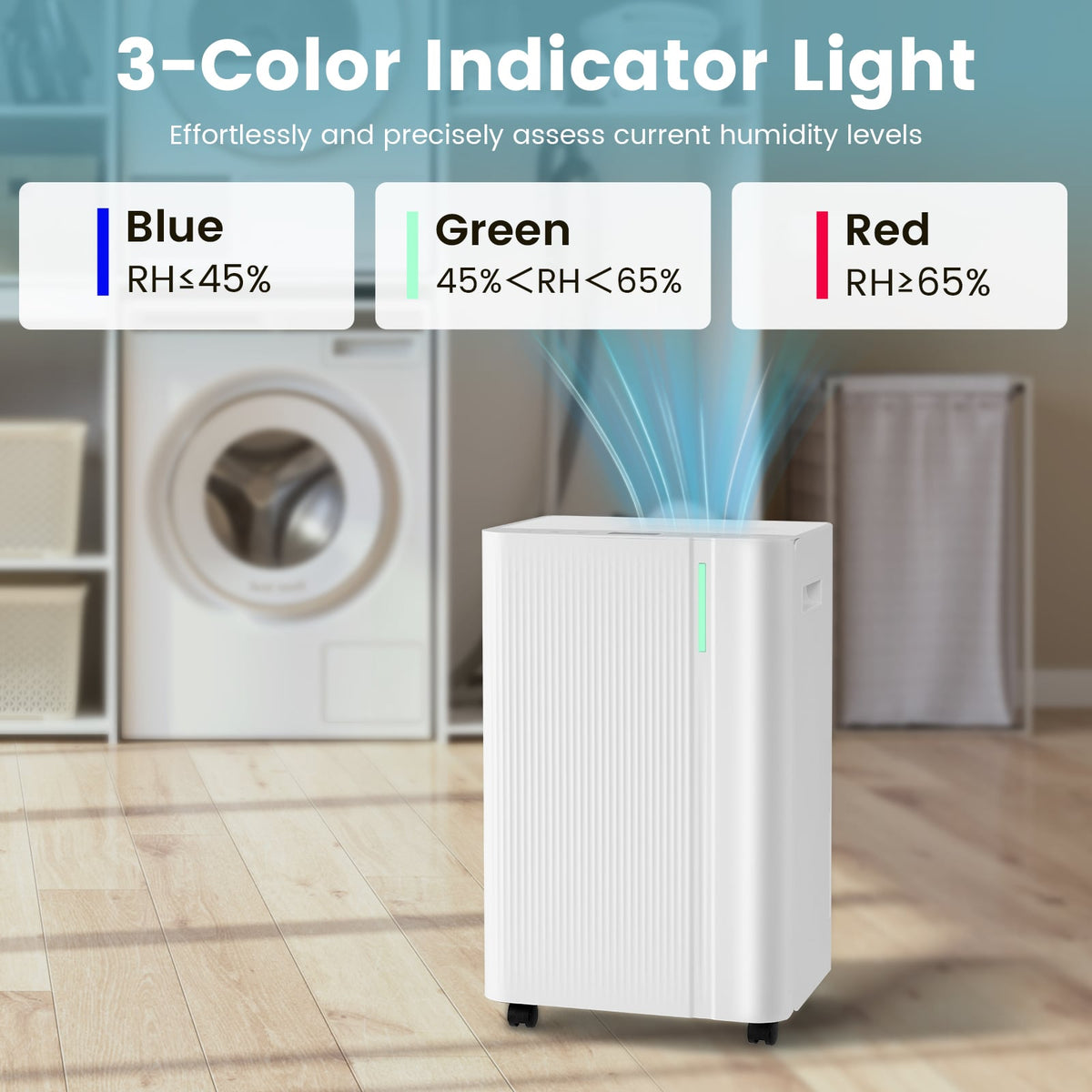 4500 Sq.Ft 54 Pints Dehumidifier with Drain Hose for Home-White-Dehumidifiers-DECOROLALA