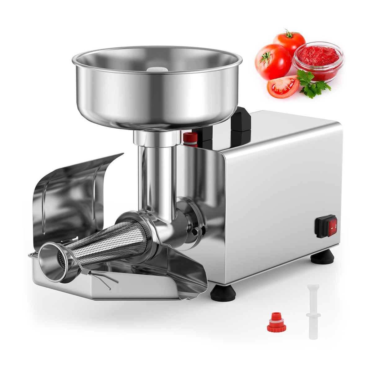 450W Electric Tomato Strainer Commercial Grade Food Mill Stainless Steel Sauce Maker-Food Grinders & Mills-DECOROLALA