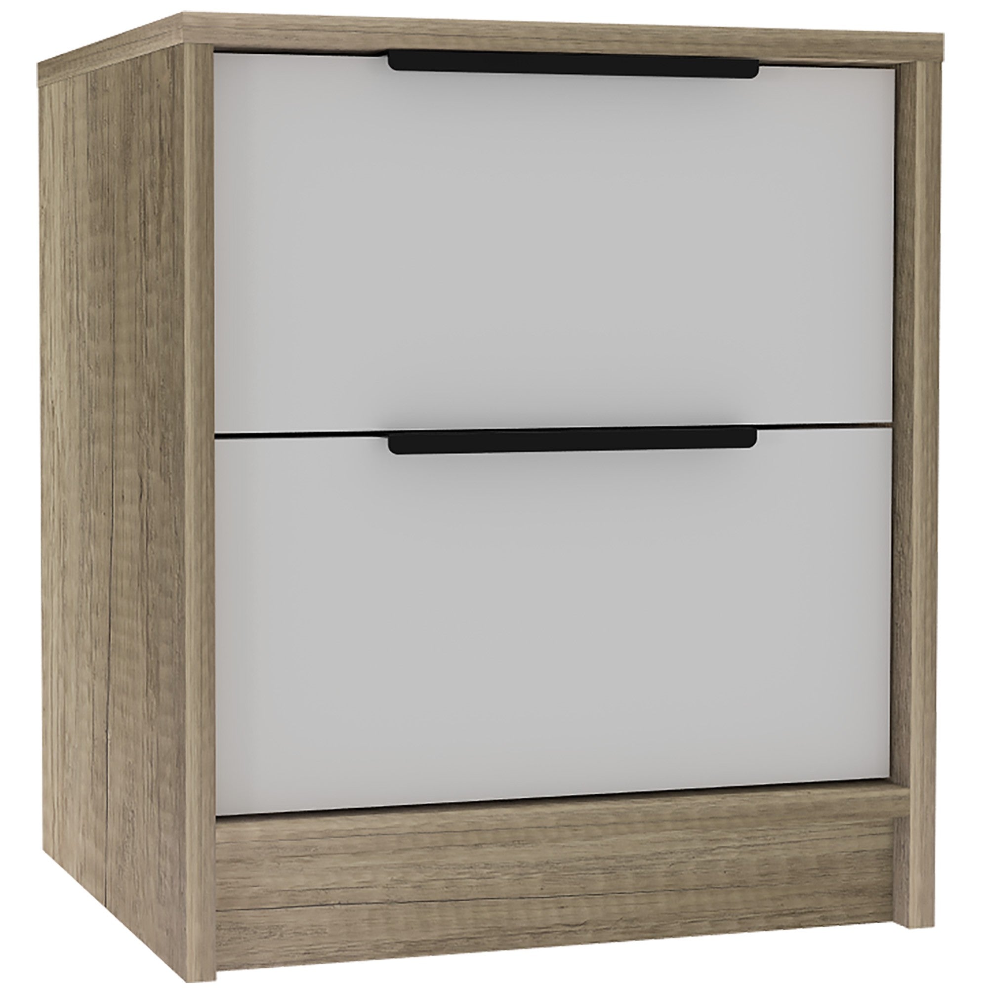 19" Wood Two Drawer Nightstand-Nightstands & Bedside Tables-DECOROLALA