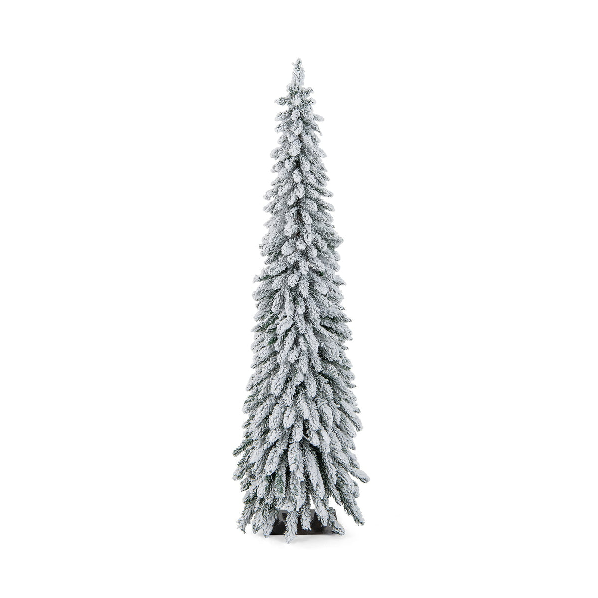 4/5/6 Feet Pre-Lit Artificial Christmas Tree Snow-Flocked Slim Pencil Xmas Decor-6 ft-Christmas Trees-DECOROLALA