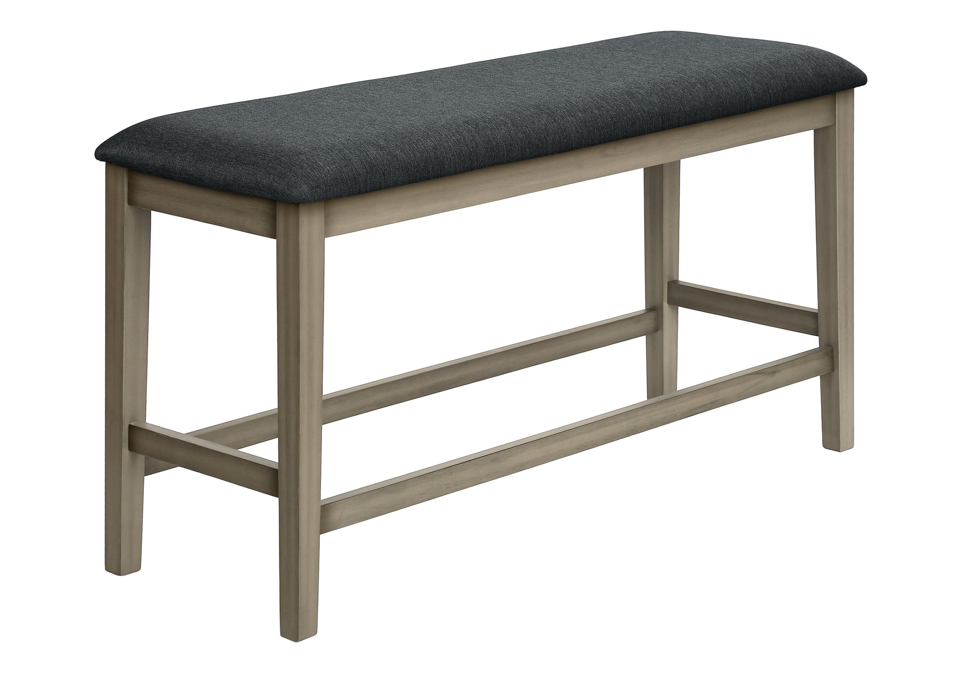 46" Antique Grey Bench Black Fabric Seat-Bench-DECOROLALA