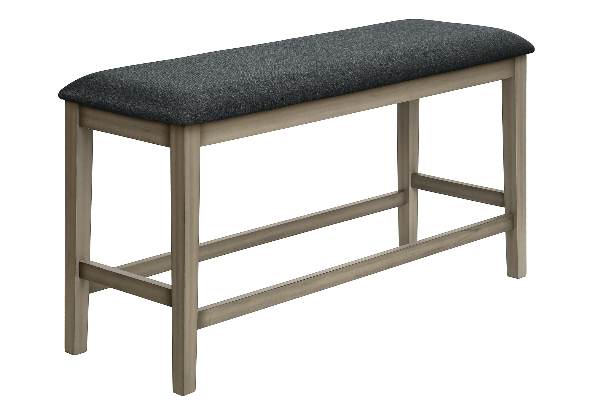 46" Antique Grey Bench Black Fabric Seat-Bench-DECOROLALA