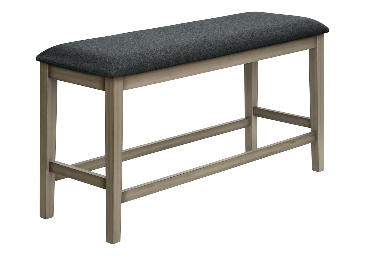 46" Antique Grey Bench Black Fabric Seat-Benches-DECOROLALA