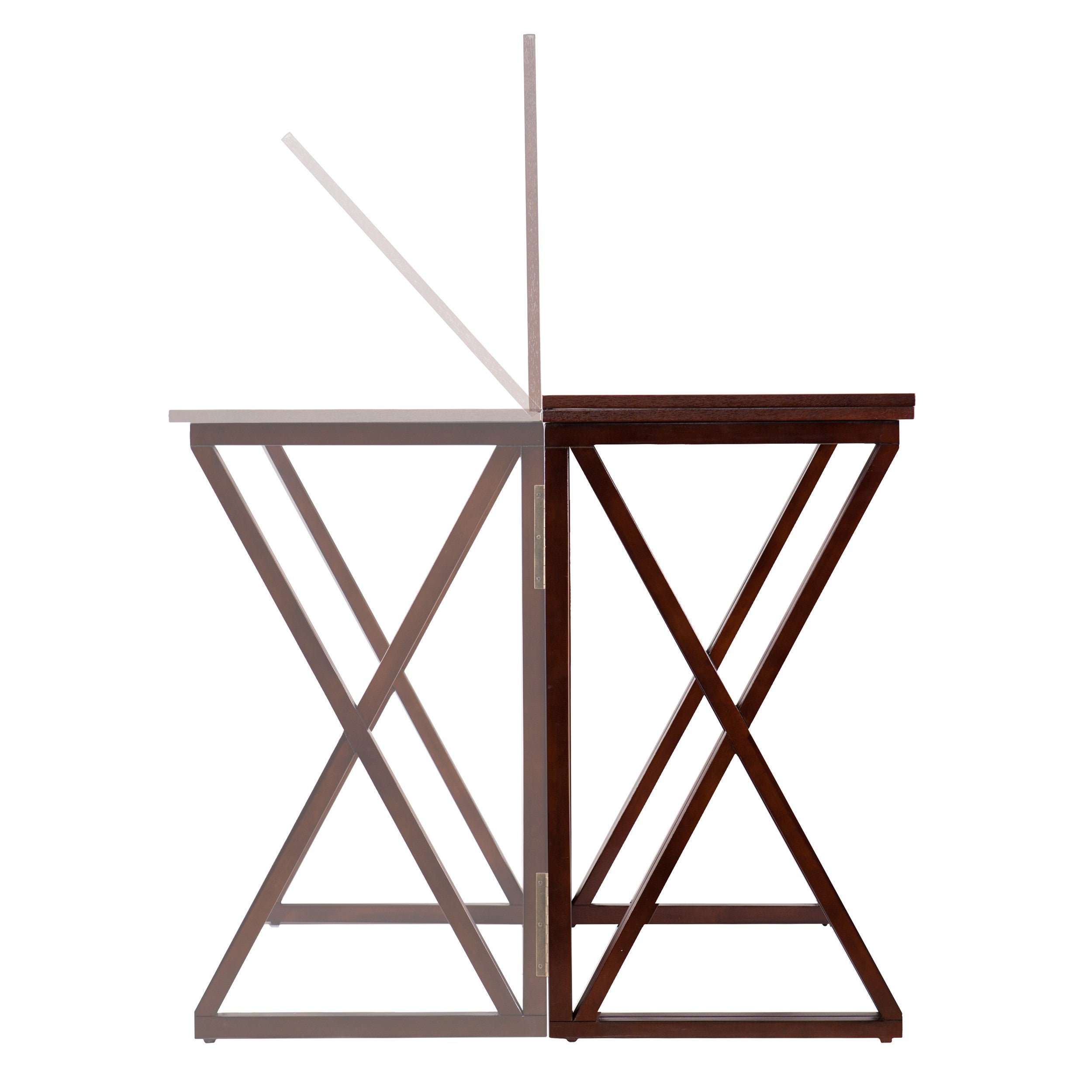 46" Brown Solid Wood A Frame Console Table-Console Tables-DECOROLALA