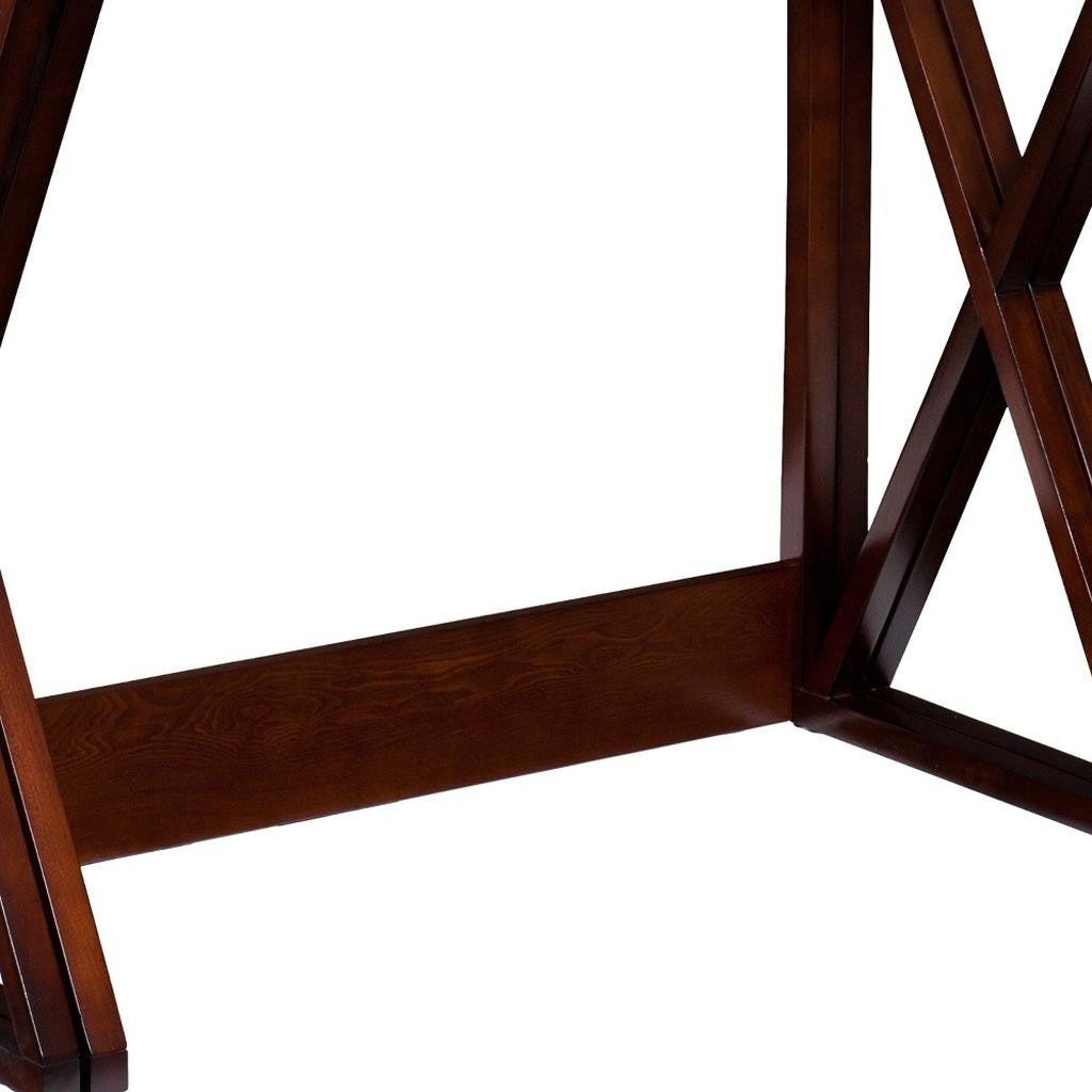 46" Brown Solid Wood A Frame Console Table-Console Tables-DECOROLALA