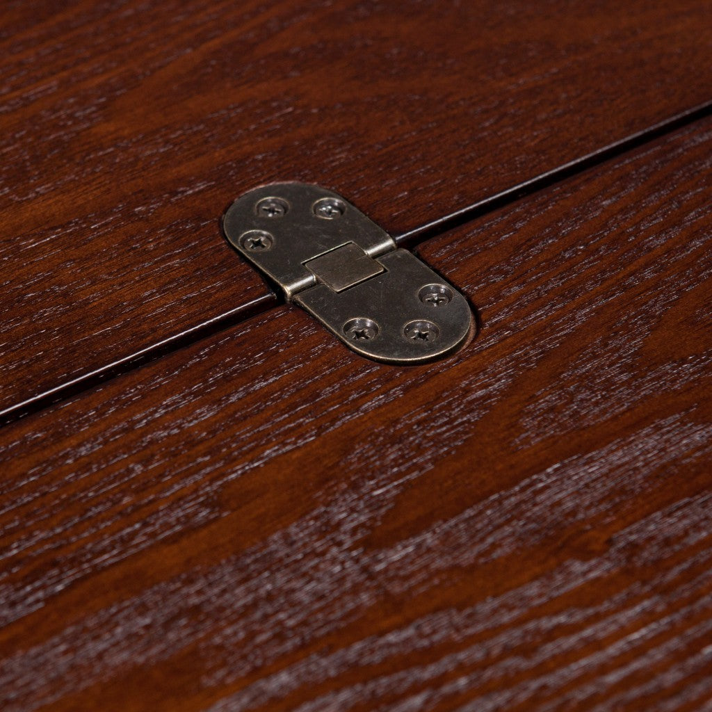 46" Brown Solid Wood A Frame Console Table-Console Tables-DECOROLALA