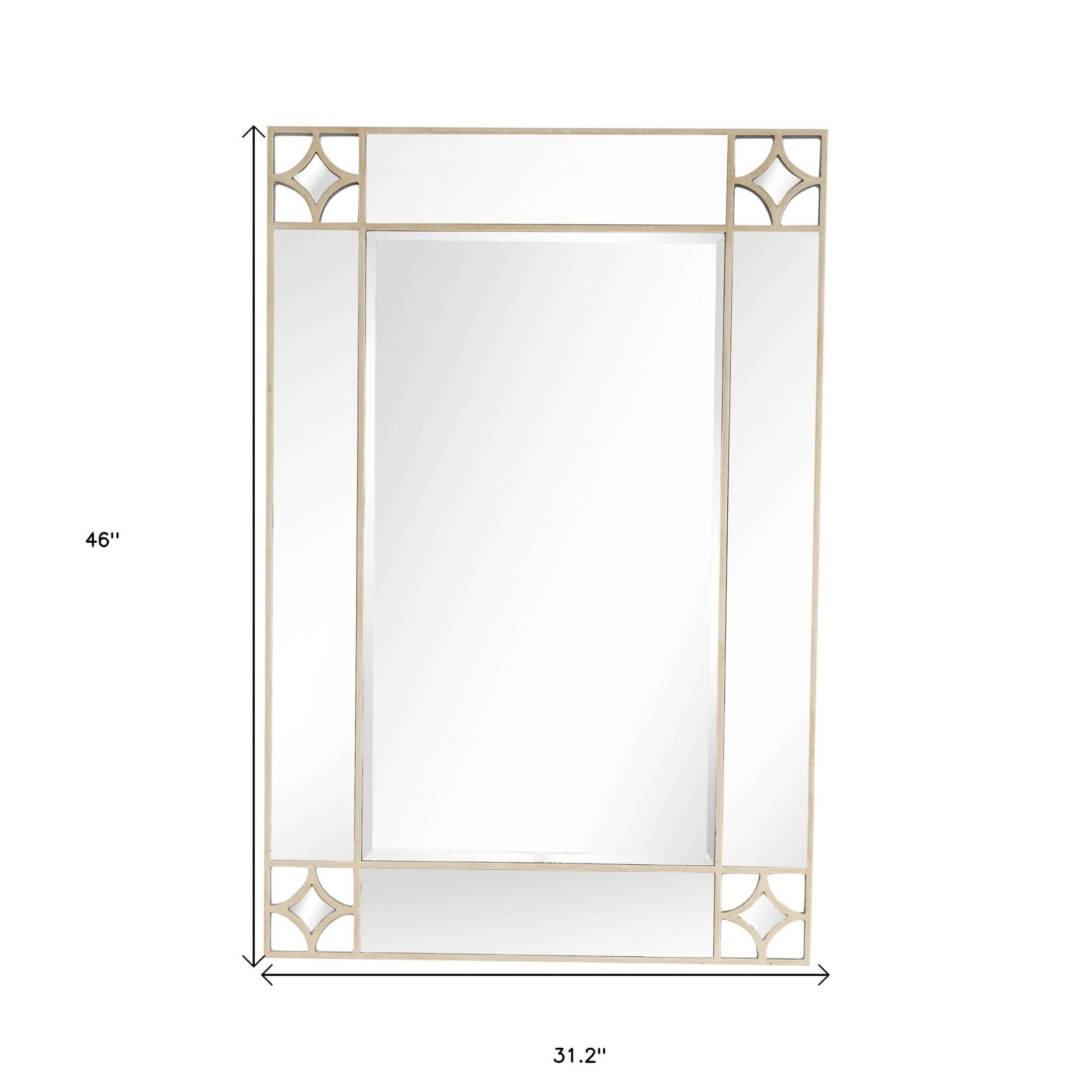 46" Champagne Framed Accent Mirror-Mirrors-DECOROLALA