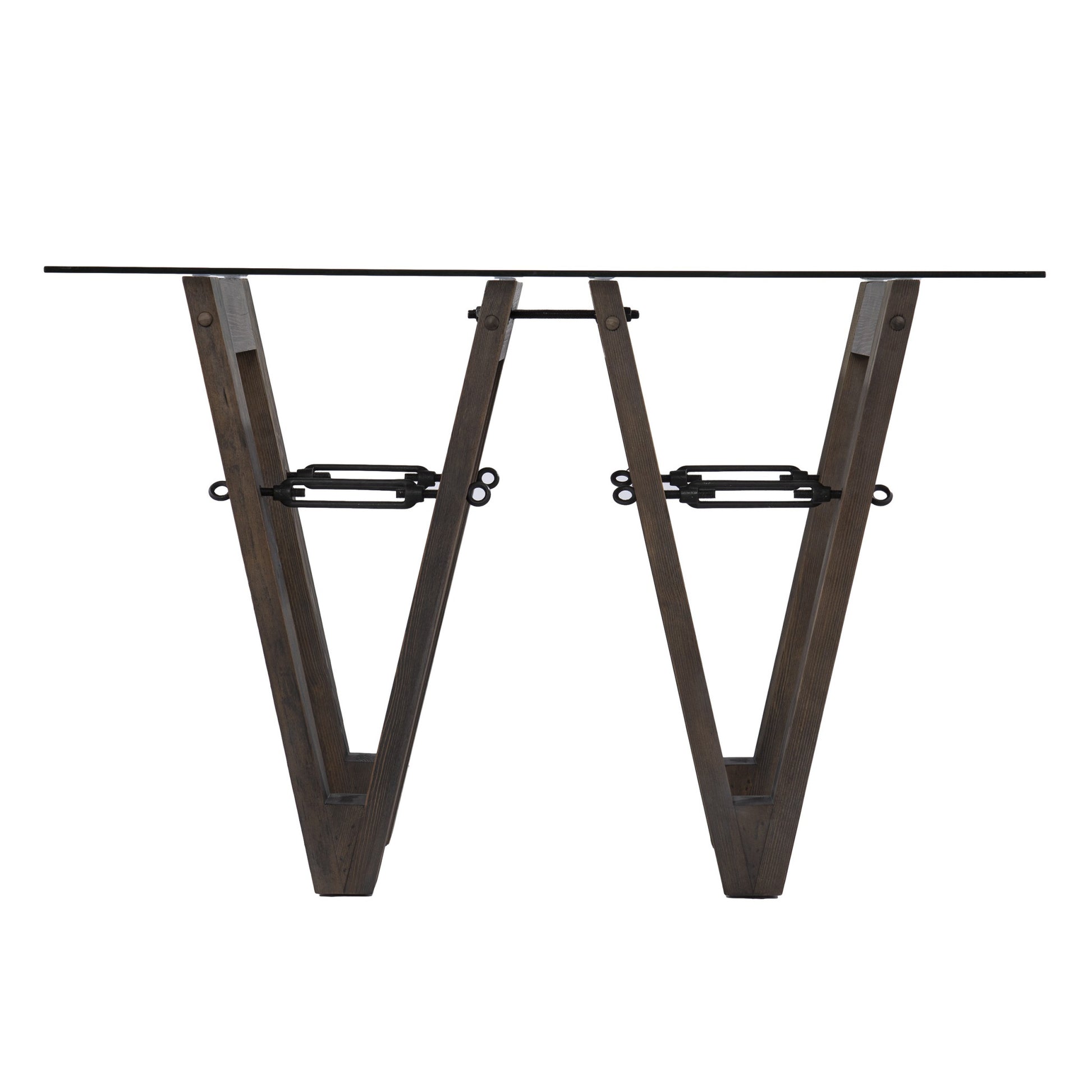 46" Clear and Gray Brown Glass Abstract Console Table-Console Tables-DECOROLALA