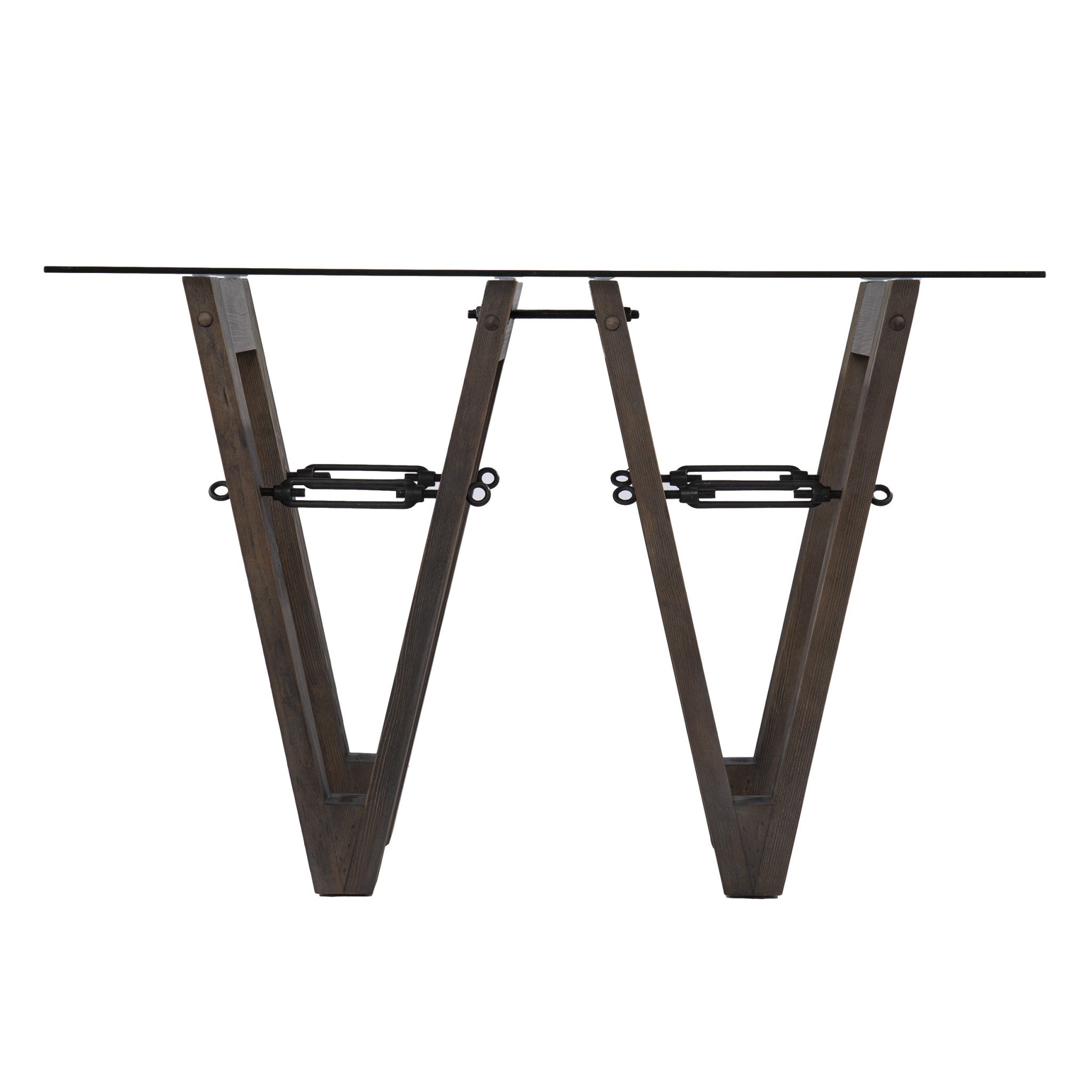 46" Clear and Gray Brown Glass Abstract Console Table-Console Tables-DECOROLALA