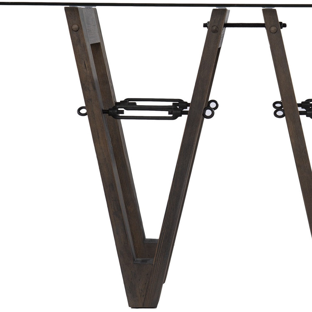 46" Clear and Gray Brown Glass Abstract Console Table-Console Tables-DECOROLALA