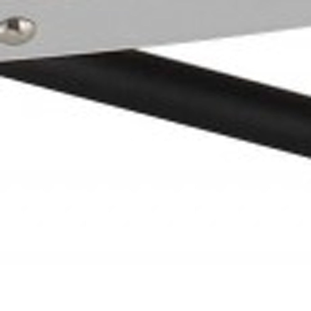 46" Natural and Black Wood And Iron Round Abstract Coffee Table-Coffee Tables-DECOROLALA