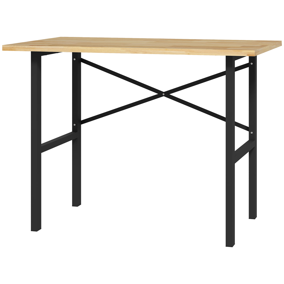 46" Oak Wood Workbench - Heavy-Duty Steel Work Table-Home Improvement > Tools > Tool Organizers-DECOROLALA