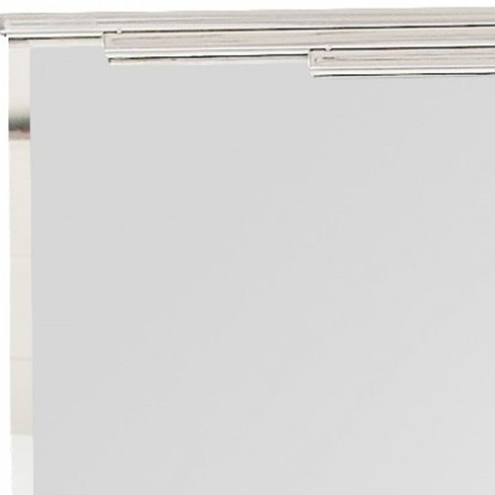 46" Silver Framed Accent Mirror-Mirrors-DECOROLALA