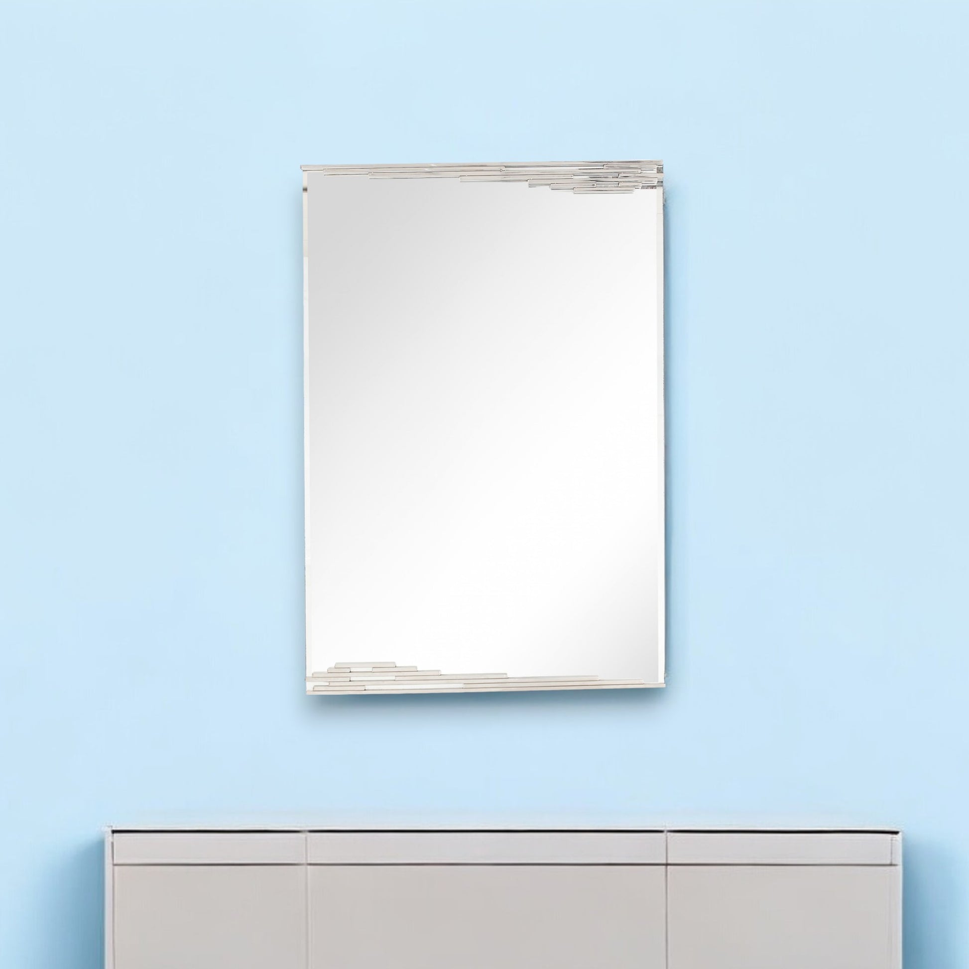 46" Silver Framed Accent Mirror-Mirrors-DECOROLALA