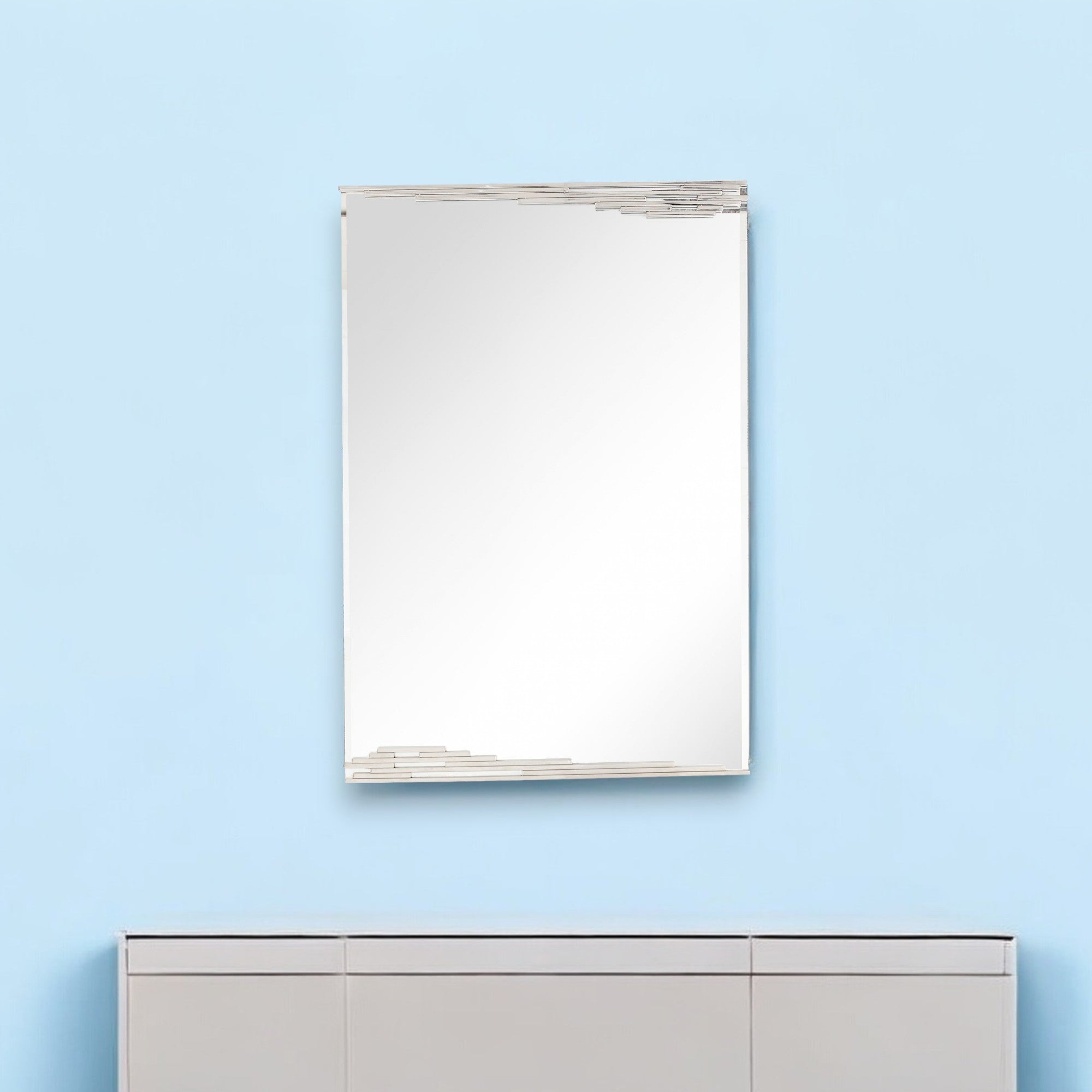 46" Silver Framed Accent Mirror-Mirrors-DECOROLALA