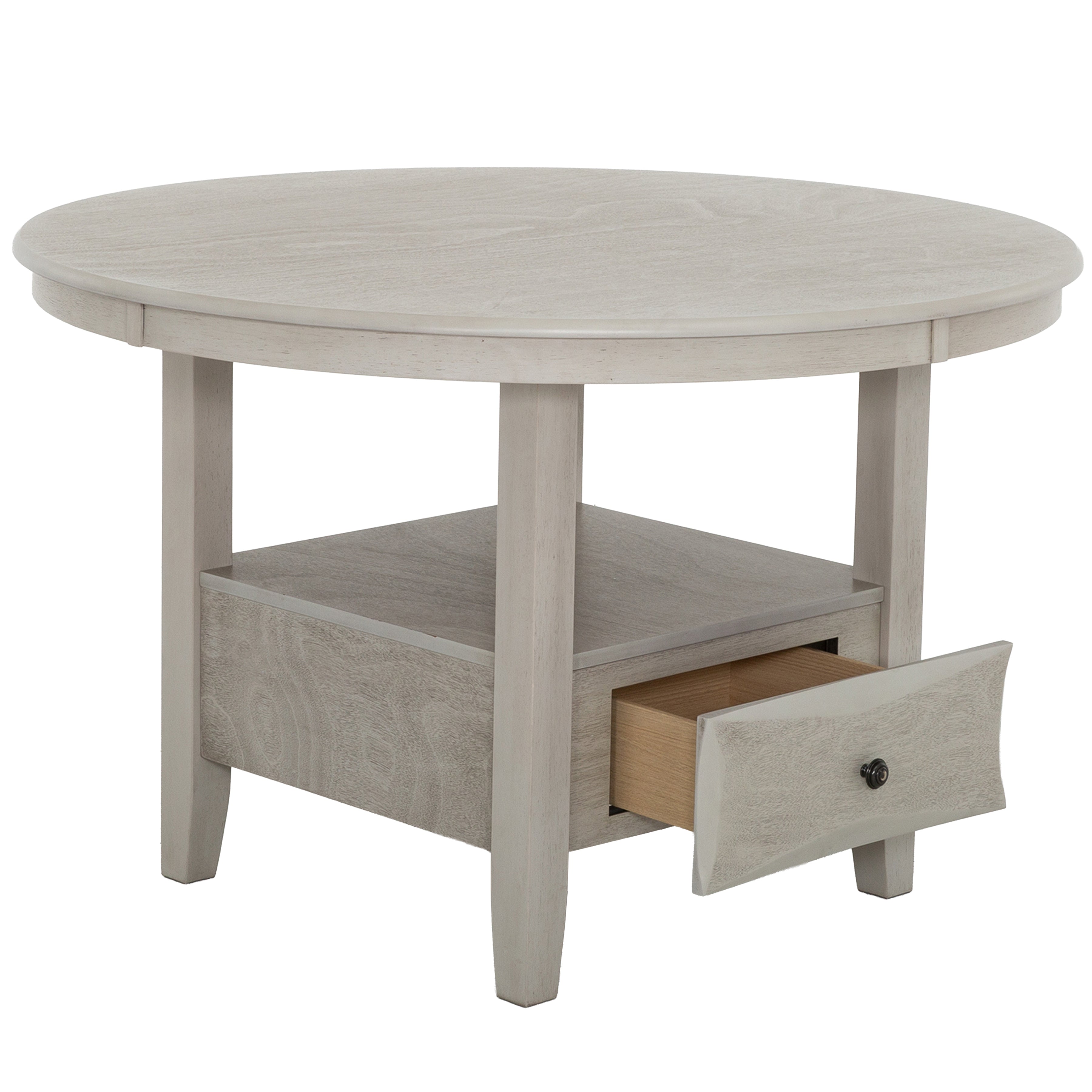 4600 Grey 5-Piece Round Pedestal Dining Set - 47" Table