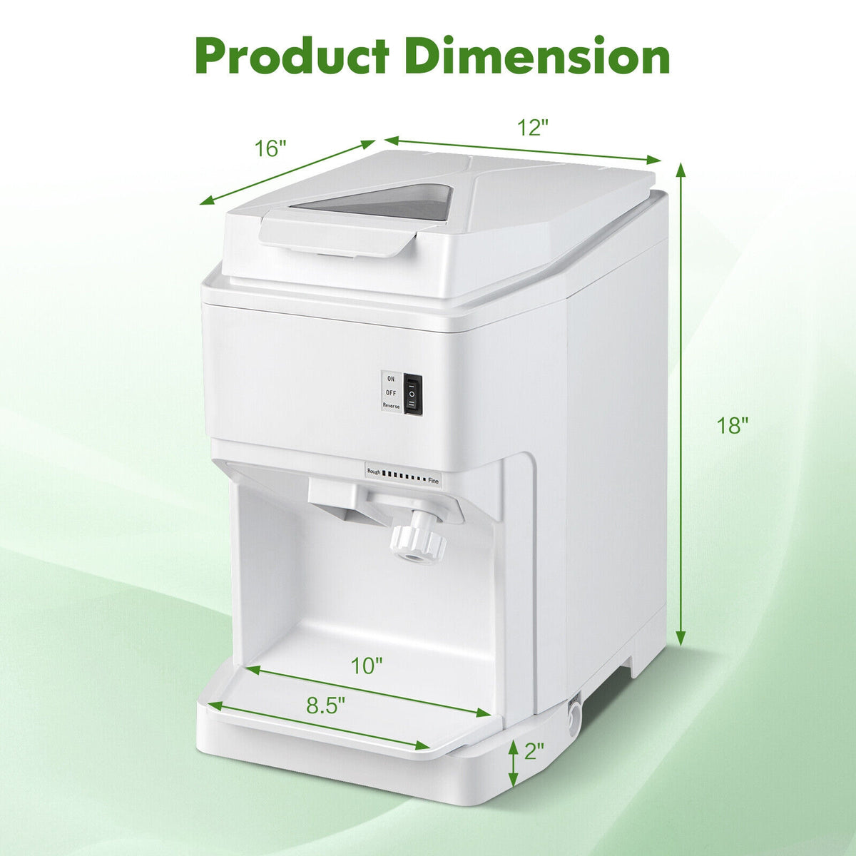 460W Snow Cone Maker Machine Shaver Adjustable-White-Ice Crushers & Shavers-DECOROLALA