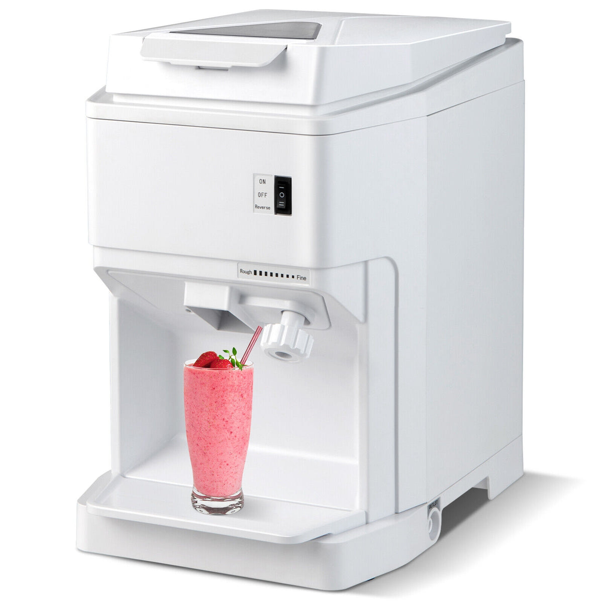460W Snow Cone Maker Machine Shaver Adjustable-White-Ice Crushers & Shavers-DECOROLALA