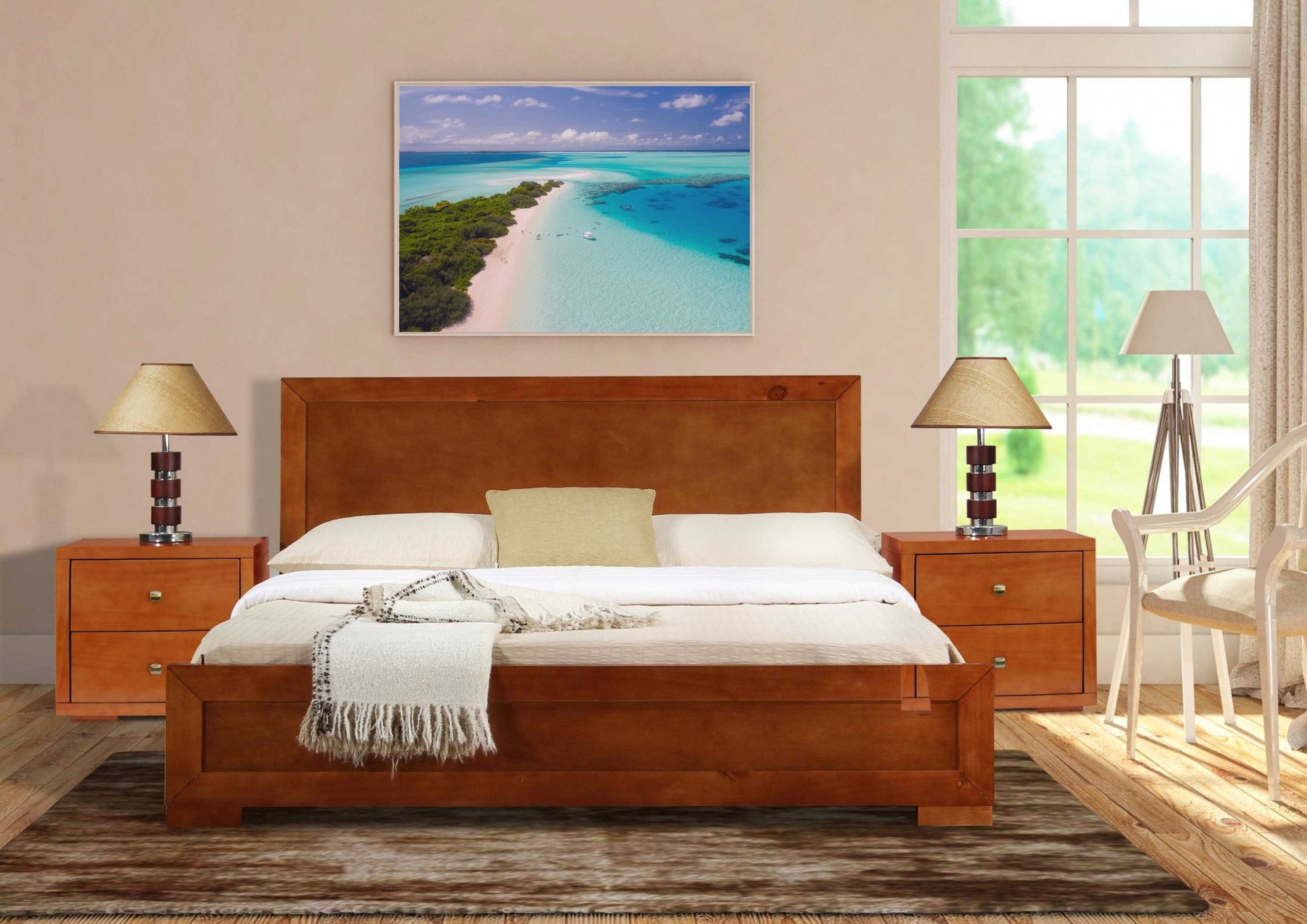 Two Piece Dark Red Solid and Manufactured Wood Bedroom Set-Bedroom Furniture Sets-DECOROLALA