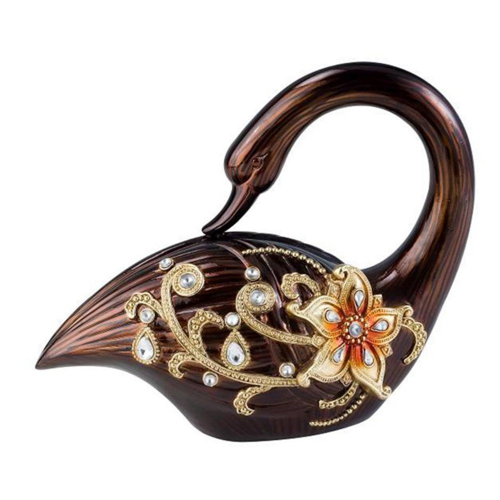 10" Bronze And Gold Polyresin Dove Statue Sculpture-Sculptures-DECOROLALA